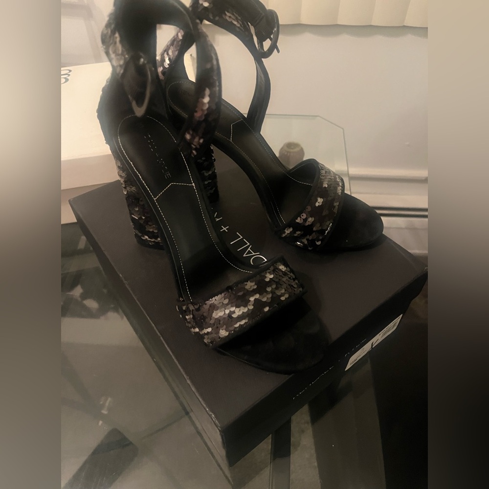 Kendall & Kylie Black Sequin Heels